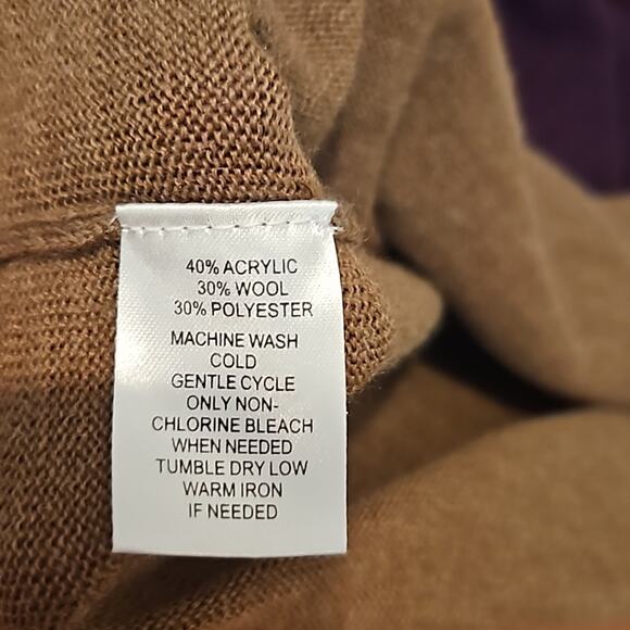 Ann Taylor Loft Purple Multicolor Long Sleeve Sweater Dress - Picture 5 of 7